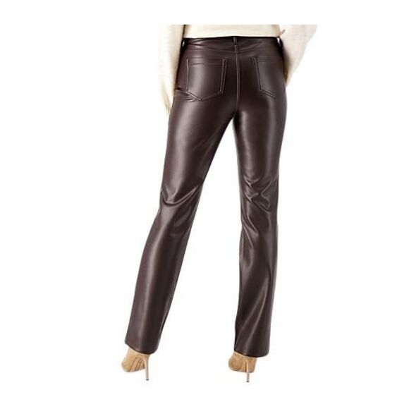 NYDJ Marilyn Straight Faux Leather Pants size 12 NWT - Picture 3 of 6
